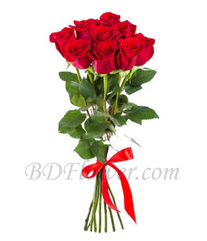 Send 7 pcs red roses in bouquet to Bangladesh