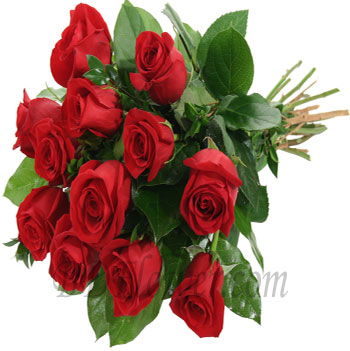 Send 1 dozen red roses in bouquet to Bangladesh